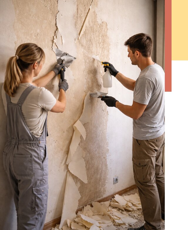 Снятие старых обоев в Чистополе от 5375 руб. под ключ недорого | ОТДЕЛОЧНИК-Чст