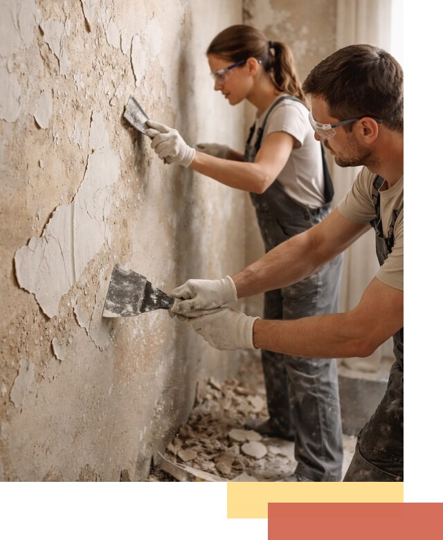 Снятие старой шпаклевки и подготовка поверхностей в Чистополе
