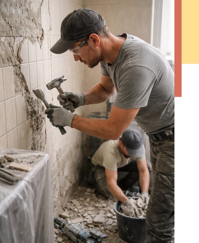 Демонтаж плитки со стен в Чистополе от 870 руб. — быстро и недорого | ОТДЕЛОЧНИК-Чст