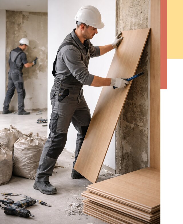 Демонтаж стеновых панелей в Чистополе от 3584 руб. за м² быстро и недорого | ОТДЕЛОЧНИК-Чст