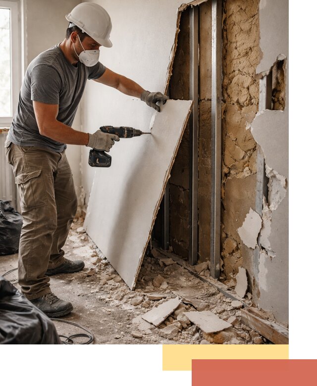 Демонтаж гипсокартона со стен в Чистополе качественно и быстро