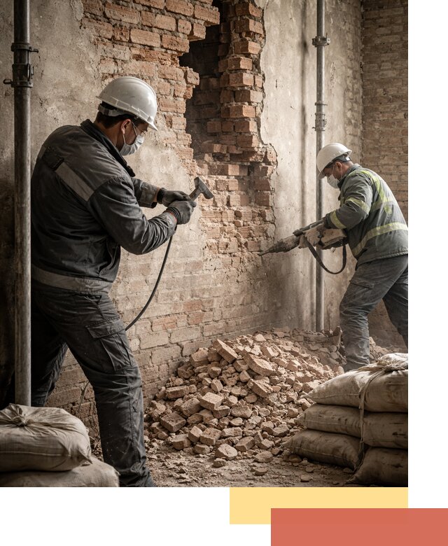 Демонтаж кирпичных стен в Чистополе быстро и безопасно