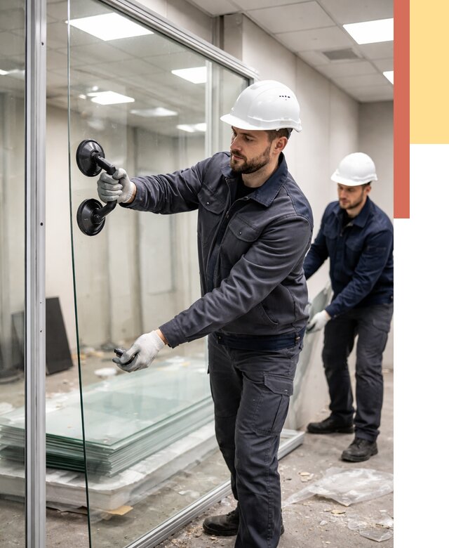 Демонтаж стеклянных перегородок в Чистополе от 3276 руб. — быстро и недорого | ОТДЕЛОЧНИК-Чст