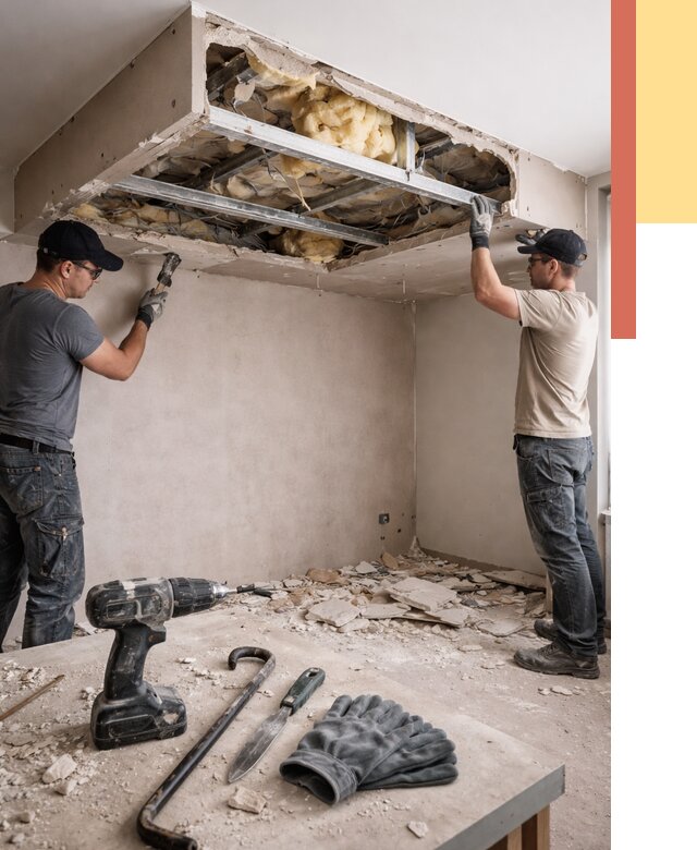 Демонтаж короба из гипсокартона в Чистополе от 1556 руб. — быстро и недорого | ОТДЕЛОЧНИК-Чст