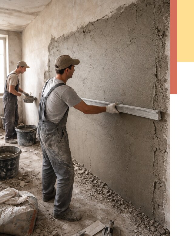 Цементная штукатурка стен в Чистополе от 4608 руб/м2 — быстро и недорого | ОТДЕЛОЧНИК-Чст