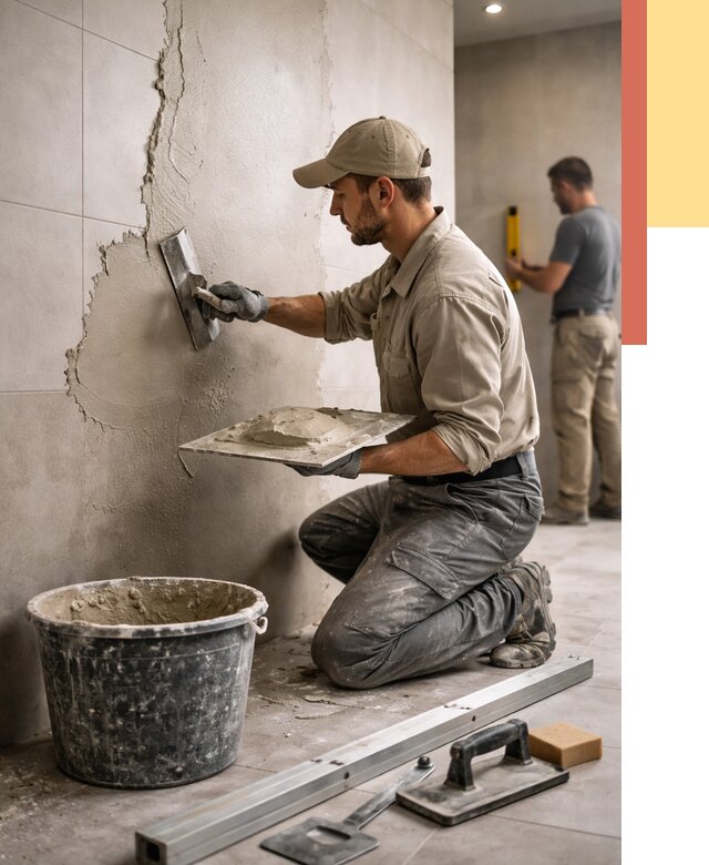 Штукатурка стен в ванной в Чистополе от 4608 руб./м² — выравнивание под ключ | ОТДЕЛОЧНИК-Чст