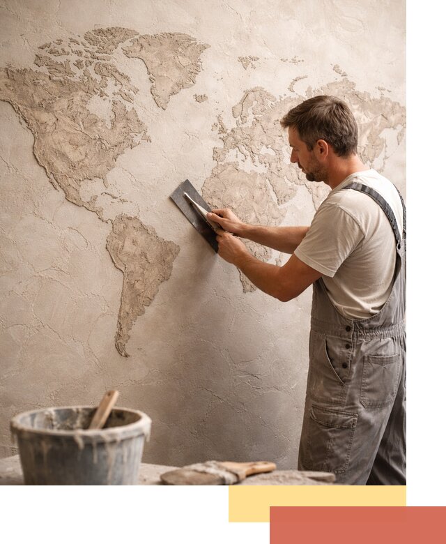 Декоративная штукатурка «Карта мира» под ключ в Чистополе