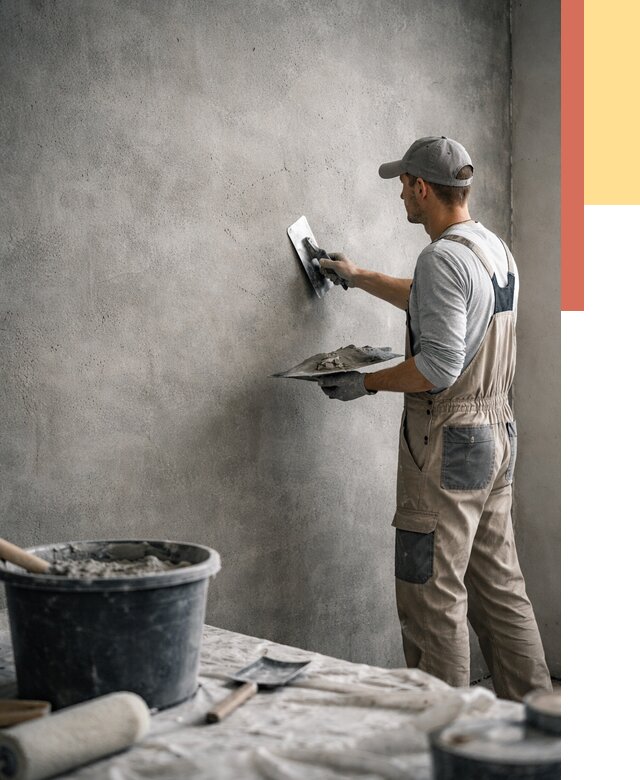 Декоративная штукатурка под бетон в Чистополе от 2560 руб./м² — нанесение под ключ | ОТДЕЛОЧНИК-Чст