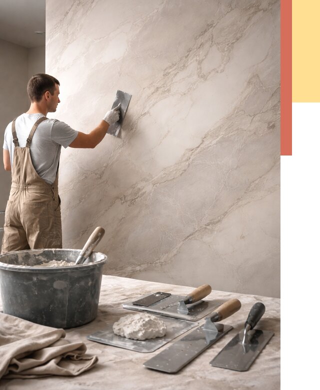 Декоративная штукатурка под мрамор в Чистополе от 2867 руб./м² — быстро и недорого | ОТДЕЛОЧНИК-Чст