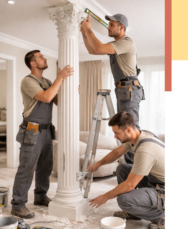 Установка декоративных колонн в Чистополе от 12287 руб. под ключ | ОТДЕЛОЧНИК-Чст