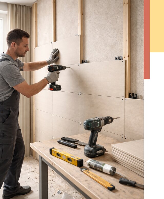 Монтаж МДФ панелей на стены в Чистополе от 1280 руб. под ключ | ОТДЕЛОЧНИК-Чст