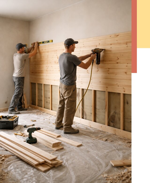 Монтаж деревянной вагонки на стены в Чистополе от 7679 руб. | Услуги монтажа вагонки | ОТДЕЛОЧНИК-Чст