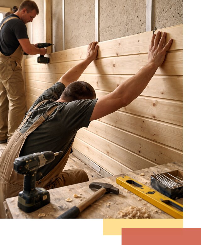 Монтаж деревянной вагонки на стены в Чистополе быстро и качественно