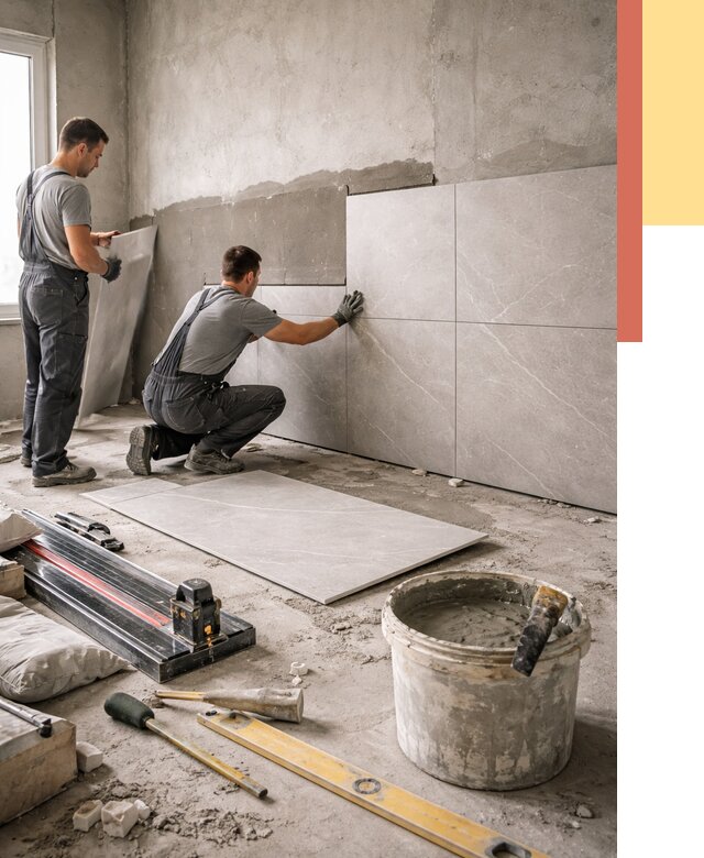 Облицовка стен керамогранитом в Чистополе от 4300 руб./м² — услуги под ключ | ОТДЕЛОЧНИК-Чст