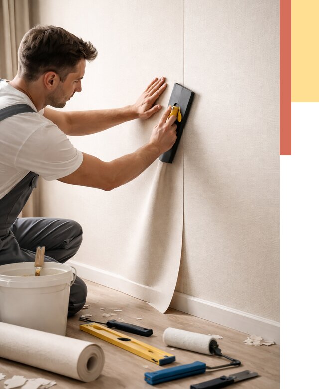 Поклейка виниловых обоев в Чистополе от 4608 руб. | Быстро и недорого — ОТДЕЛОЧНИК-Чст