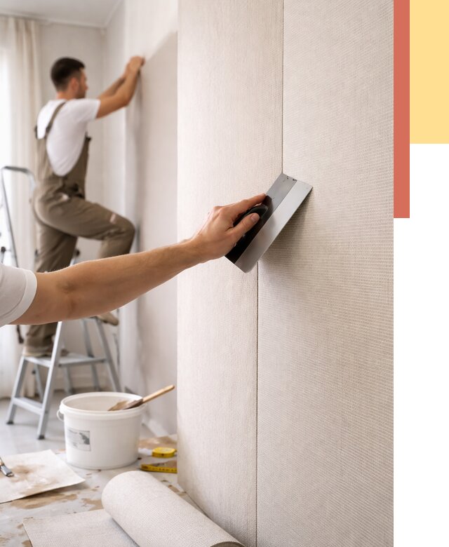 Поклейка текстильных обоев в Чистополе от 4608 руб. под ключ | ОТДЕЛОЧНИК-Чст