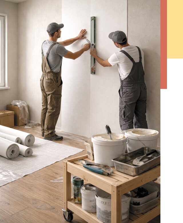 Поклейка стеклообоев в Чистополе от 6655 руб. за м2 — быстро и недорого | ОТДЕЛОЧНИК-Чст