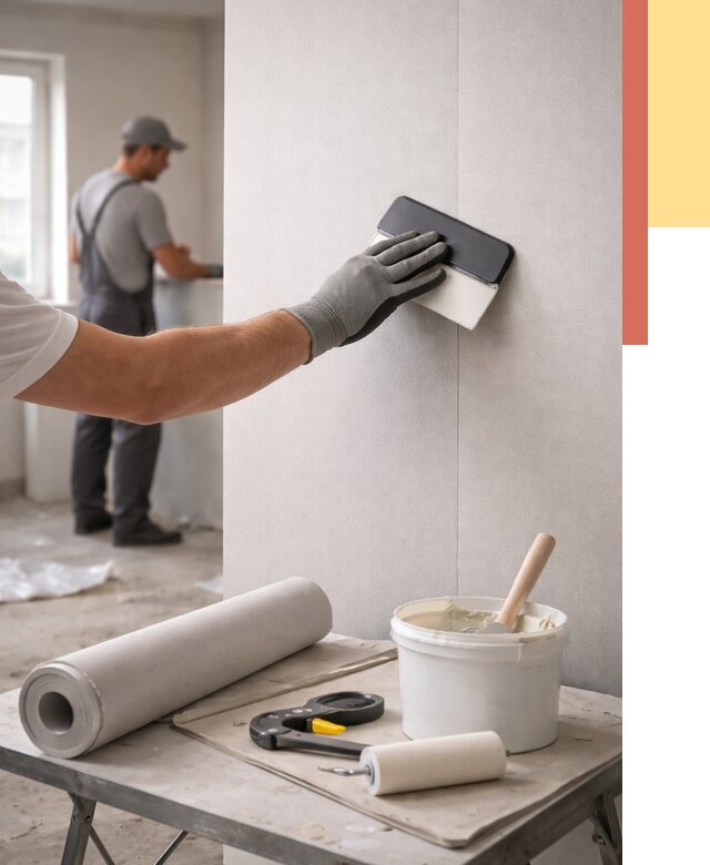 Поклейка обоев под покраску в Чистополе от 3584 руб. за м2 | ОТДЕЛОЧНИК-Чст