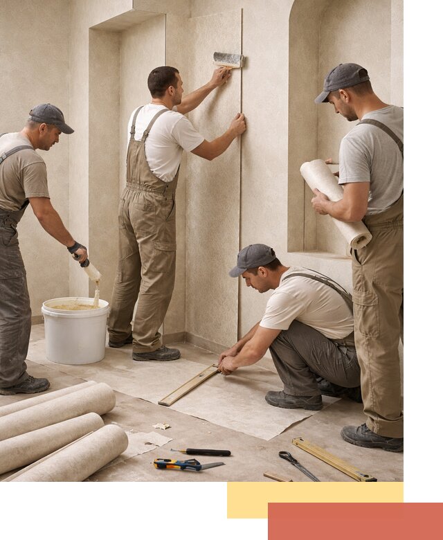 Поклейка обоев на сложные стены и неровные поверхности в Чистополе