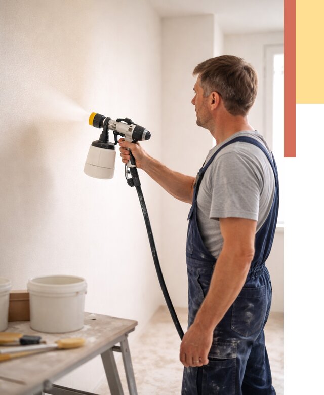 Покраска стен краскопультом в Чистополе от 7679 руб. — механизированная покраска | ОТДЕЛОЧНИК-Чст