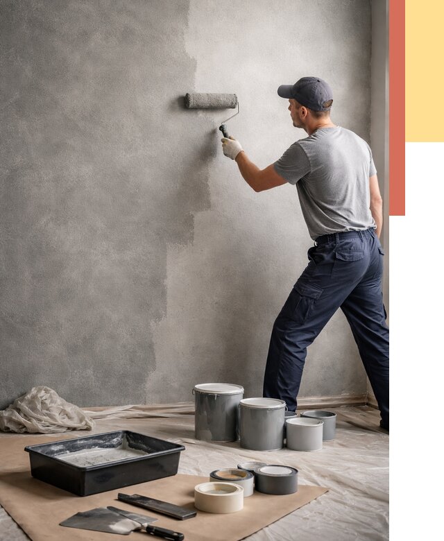 Покраска стен под бетон в Чистополе от 666 руб. за м2 — быстро и недорого | ОТДЕЛОЧНИК-Чст