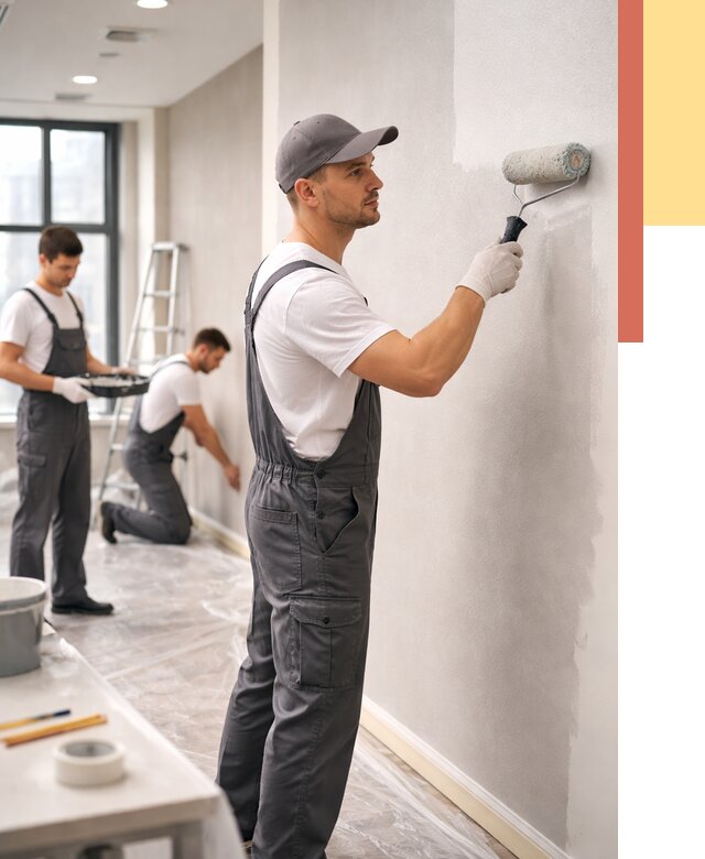 Покраска стен в офисе в Чистополе от 8703 руб. — быстро и недорого | ОТДЕЛОЧНИК-Чст