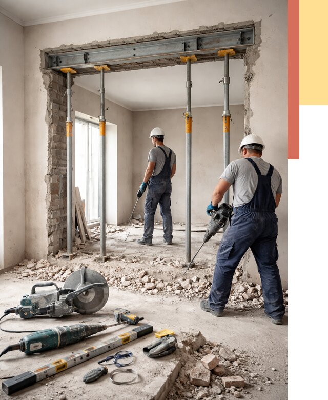 Прорезка проема в стене в Чистополе от 4608 руб. — быстро и недорого | ОТДЕЛОЧНИК-Чст