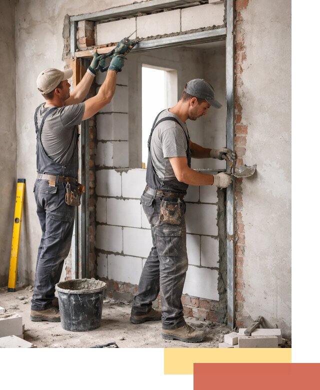 Закладка дверного проема под ключ в Чистополе: демонтаж, монтаж, отделка