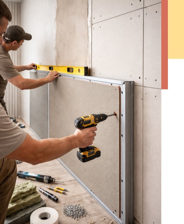 Шумоизоляция стен панелями ЗИПС в Чистополе от 2253 руб./м² под ключ | ОТДЕЛОЧНИК-Чст