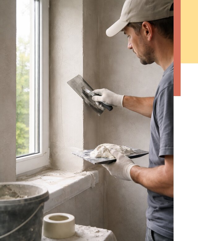 Штукатурка откосов в Чистополе от 4608 руб/м² — услуги и выравнивание под ключ | ОТДЕЛОЧНИК-Чст