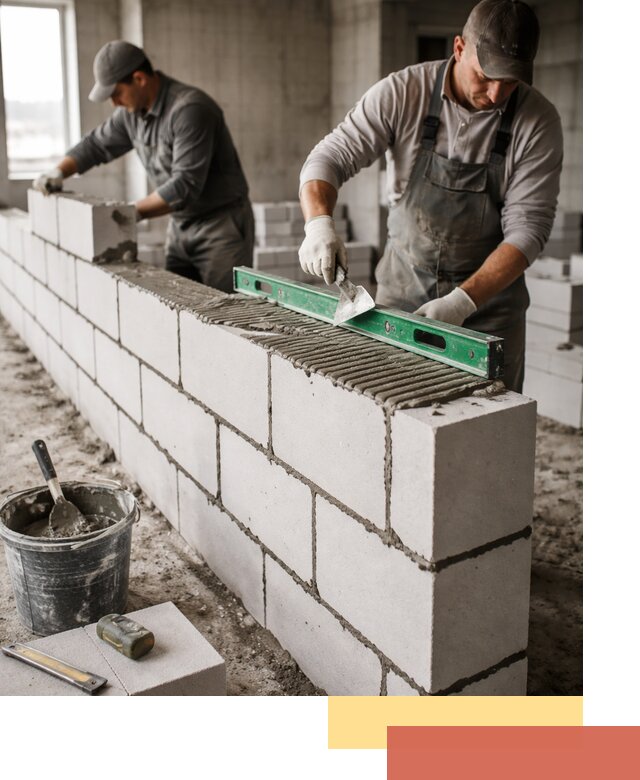Кладка перегородок из газобетона в Чистополе быстро и качественно