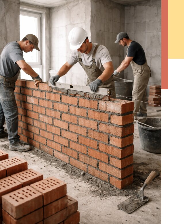 Кладка перегородок из кирпича в Чистополе от 3584 руб. за м² | ОТДЕЛОЧНИК-Чст