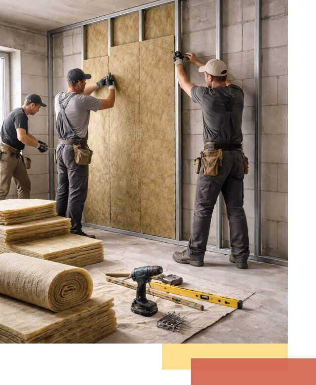 Шумоизоляция перегородок из блоков в Чистополе — монтаж и защита шумоизоляцией