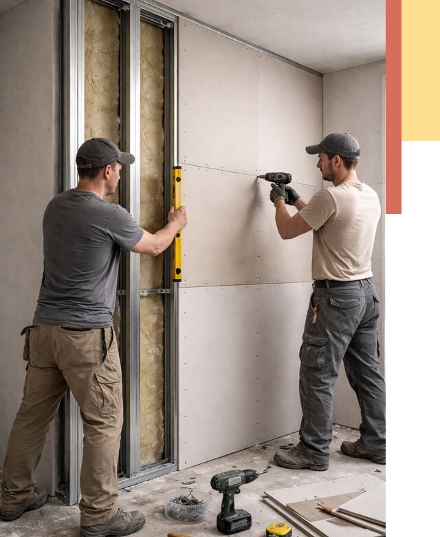 Монтаж двухслойной перегородки из гипсокартона в Чистополе от 1485 руб. | ОТДЕЛОЧНИК-Чст