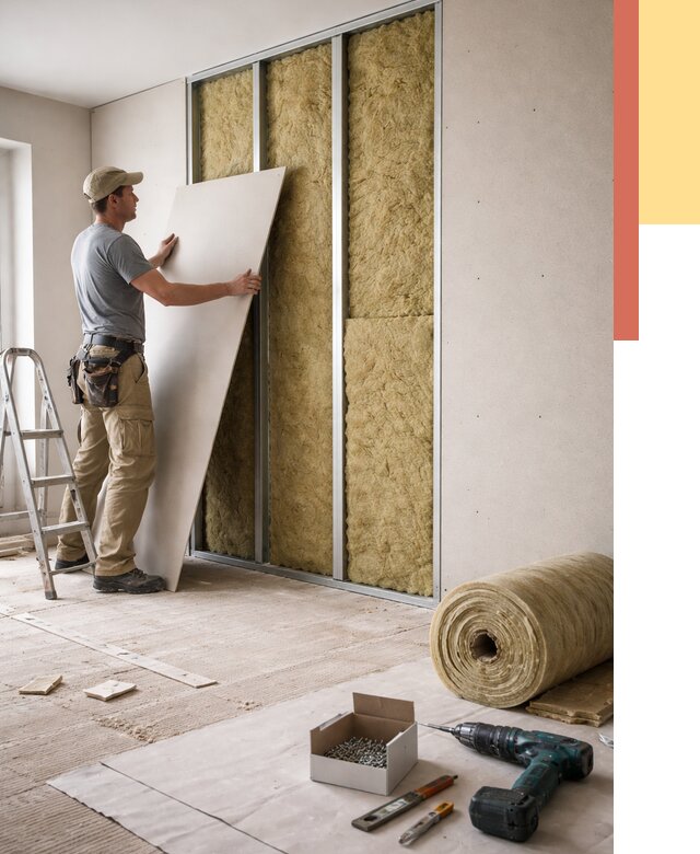 Перегородка из гипсокартона с шумоизоляцией в Чистополе от 3195 руб. | ОТДЕЛОЧНИК-Чст