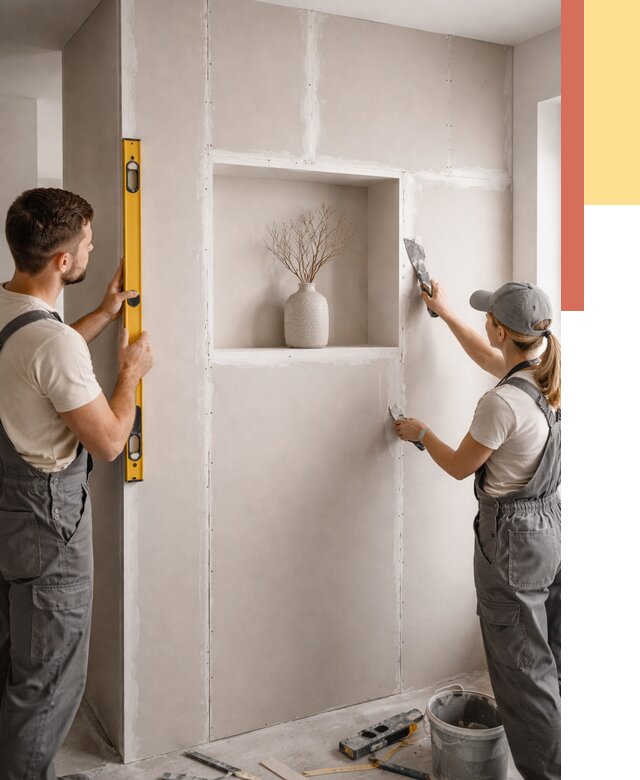 Перегородка из гипсокартона с нишей в Чистополе от 3328 руб. под ключ | ОТДЕЛОЧНИК-Чст