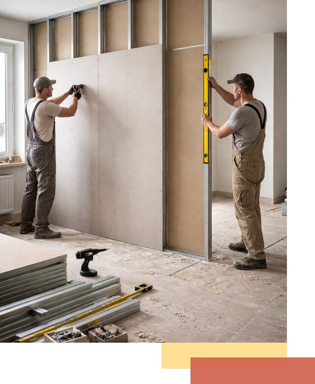 Зонирующая перегородка из гипсокартона под ключ в Чистополе