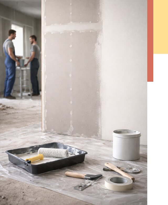 Покраска перегородок из гипсокартона в Чистополе от 4608 руб. под ключ | ОТДЕЛОЧНИК-Чст