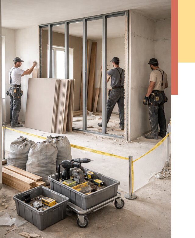 Перенос гипсокартонной перегородки в Чистополе под ключ от 4608 руб. | Демонтаж и монтаж – ОТДЕЛОЧНИК-Чст