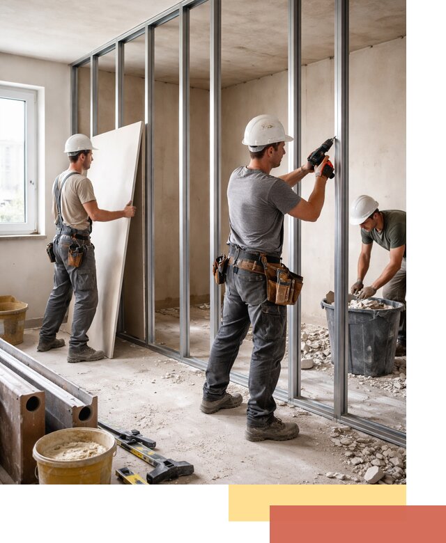 Перенос гипсокартонной перегородки в Чистополе профессионально и быстро