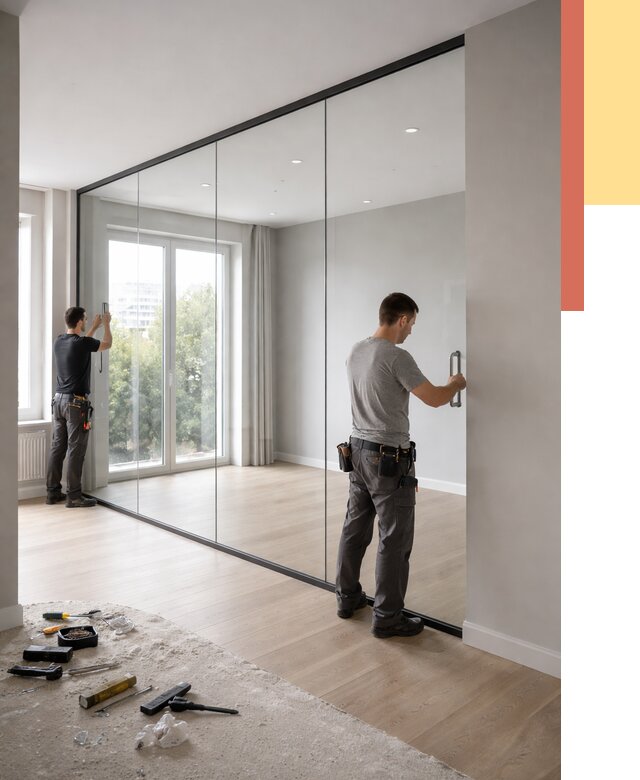 Изготовление стеклянных перегородок в Чистополе от 12645 руб. под ключ | ОТДЕЛОЧНИК-Чст