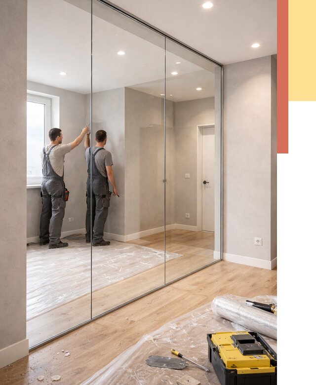 Безрамные стеклянные перегородки в Чистополе — монтаж от 9727 руб. | ОТДЕЛОЧНИК-Чст