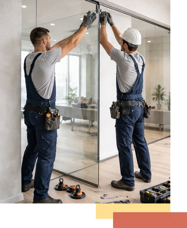 Безрамные стеклянные перегородки под ключ в Чистополе