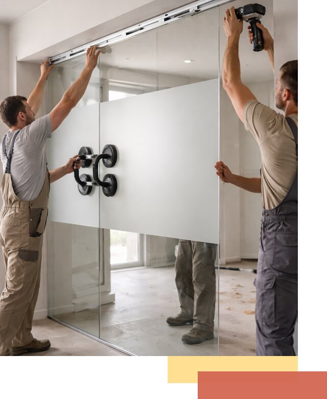 Матовые стеклянные перегородки под ключ в Чистополе