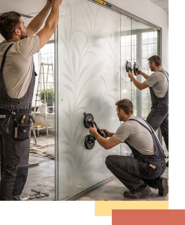 Стеклянные перегородки с рисунком на заказ в Чистополе