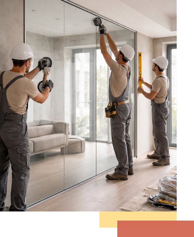 Перегородки из закаленного стекла в Чистополе для офисов и квартир