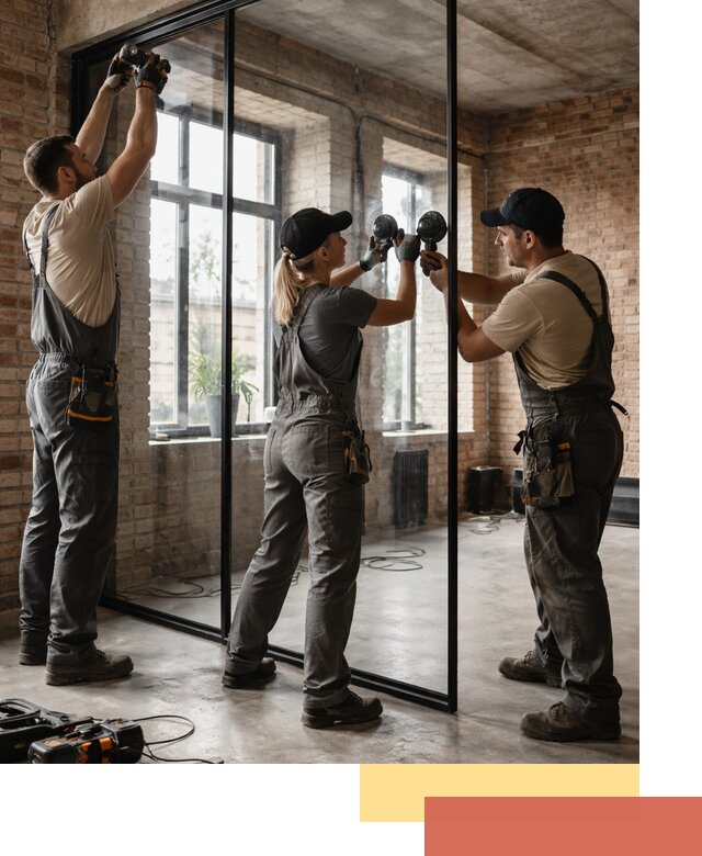 Стеклянные перегородки лофт — изготовление и монтаж в Чистополе