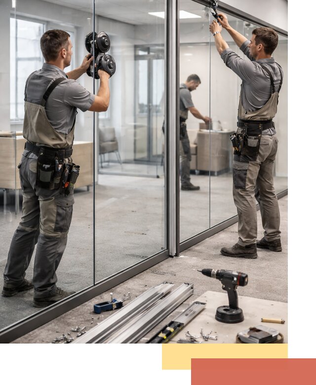 Стеклянные офисные перегородки под ключ в Чистополе