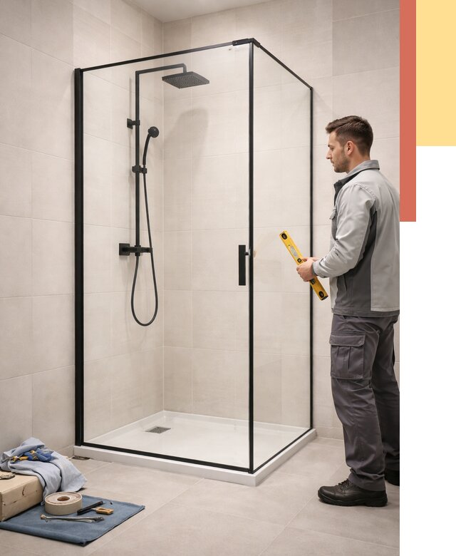 Стеклянные перегородки для душа в Чистополе от 12799 руб. | Монтаж под ключ — ОТДЕЛОЧНИК-Чст