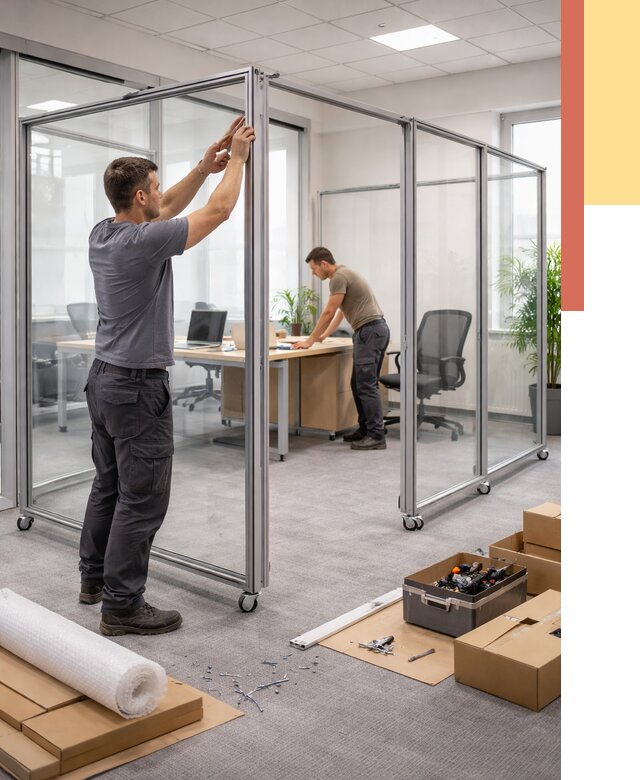 Мобильные офисные перегородки в Чистополе от 12799 руб. — установка под ключ | ОТДЕЛОЧНИК-Чст